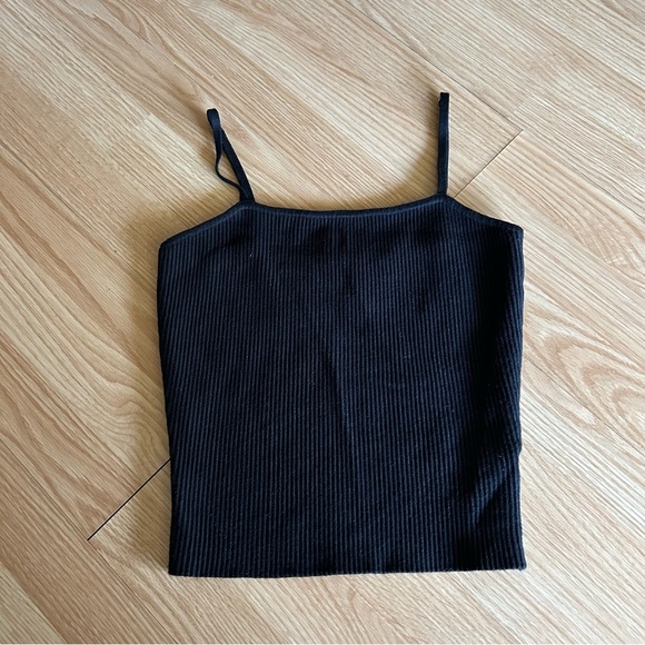 House of Harlow 1960 Black Ribbed Tank Medium - Picture 1 of 6